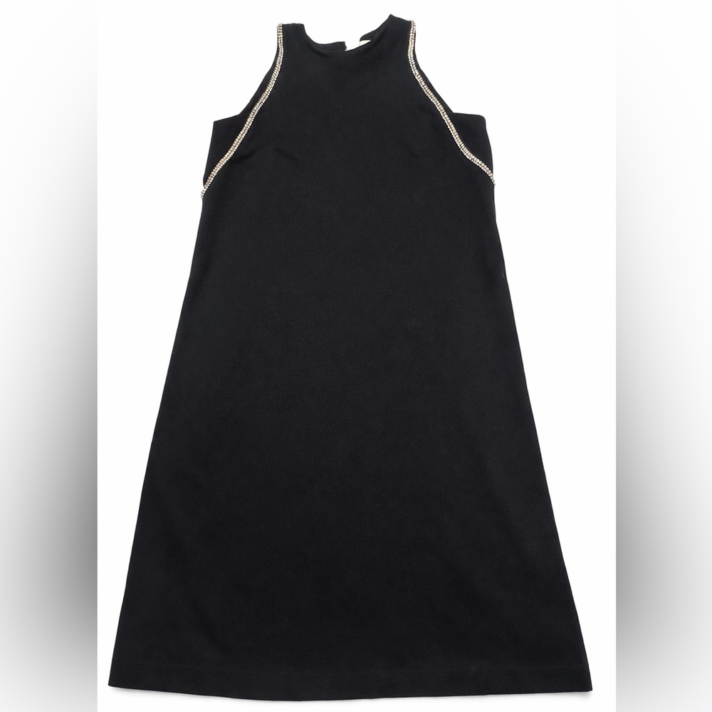LOFT Petites Black sequined Halter Dress Size 0P Stretch 34” Length - Picture 2 of 4